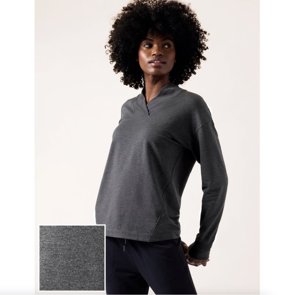 Athleta Charcoal Gray Long Sleeve Sweatshirt